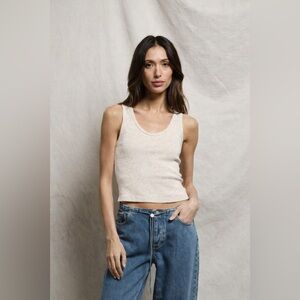 perfectwhitetee Blondie Rib Tank – Heather Cream | Size S